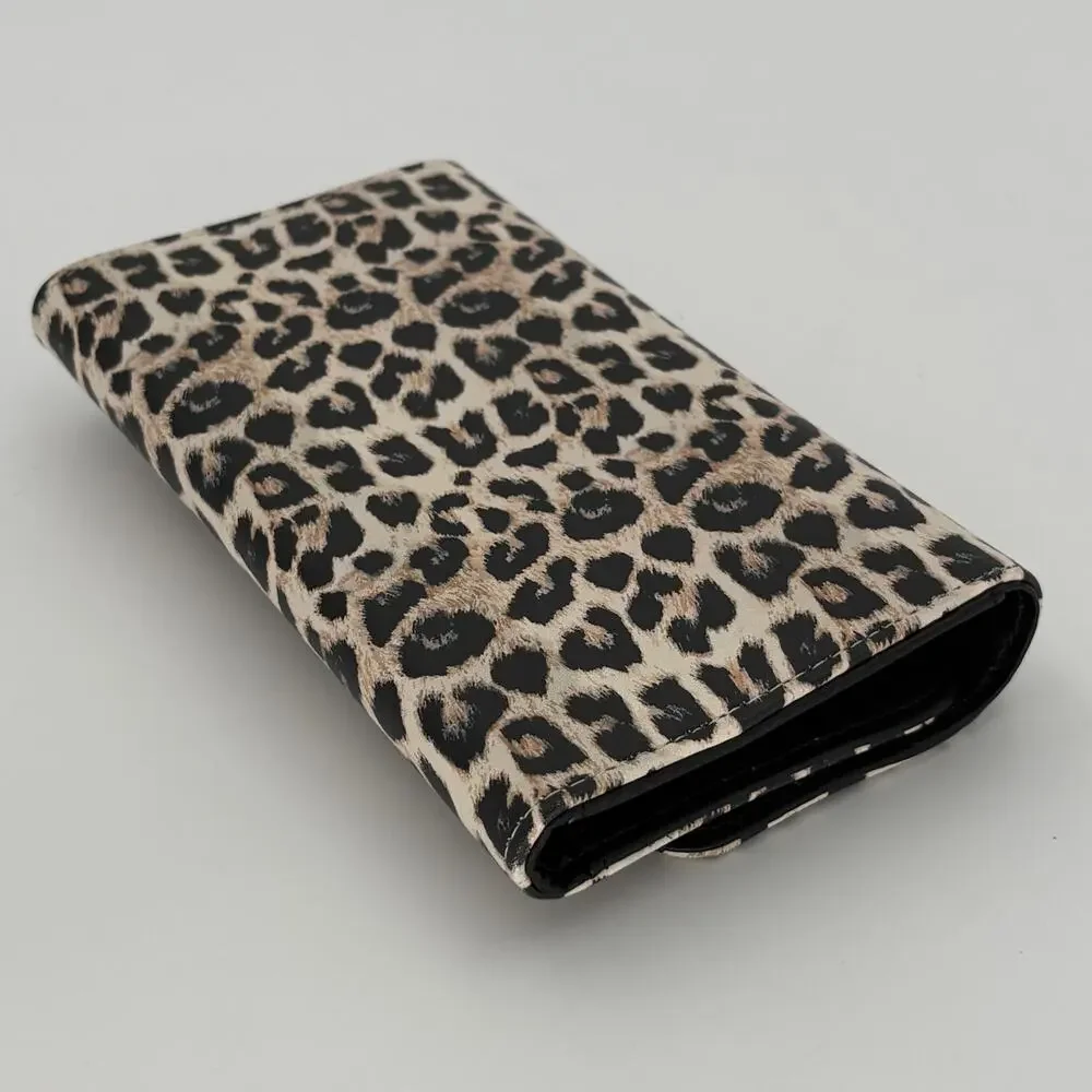 Ed Hardy Leopard Print Wallet Eternal Love Tattoo Graphic Trifold Clutch